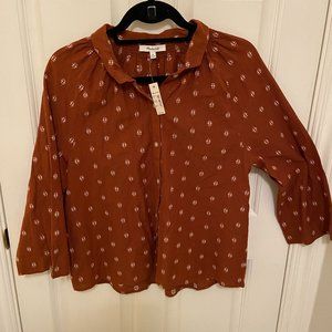 Madewell Rust Button Up Blouse - NWT